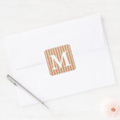 Coral Spice Moods Stippen met Monogram Initiaal Vierkante Sticker (Envelop)