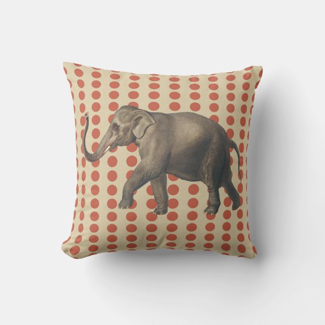 Coral Spice Moods Stippen met olifant Kussen (Voorkant)