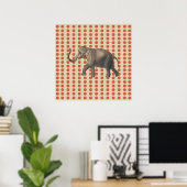 Coral Spice Moods Stippen met olifant Poster (Thuiskantoor)