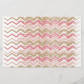 Coral Spice Scribble ZigZag Chevron Pattern Briefpapier (Voorkant)