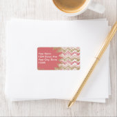 Coral Spice Scribble ZigZag Chevron Pattern Etiket (Insitu)