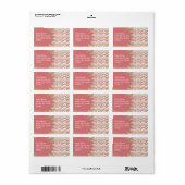 Coral Spice Scribble ZigZag Chevron Pattern Etiket (Full Sheet)