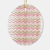 Coral Spice Scribble ZigZag Chevron Pattern Keramisch Ornament (Links)