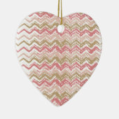 Coral Spice Scribble ZigZag Chevron Pattern Keramisch Ornament (Rechts)