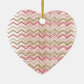 Coral Spice Scribble ZigZag Chevron Pattern Keramisch Ornament (Voorkant)