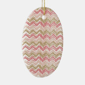 Coral Spice Scribble ZigZag Chevron Pattern Keramisch Ornament (Rechts)