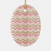 Coral Spice Scribble ZigZag Chevron Pattern Keramisch Ornament (Voorkant)