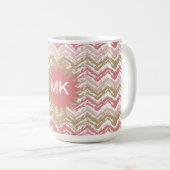 Coral Spice Scribble ZigZag Chevron Pattern Koffiemok (Voorkant rechts)