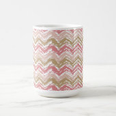 Coral Spice Scribble ZigZag Chevron Pattern Koffiemok (Center)