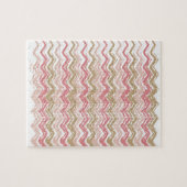 Coral Spice Scribble ZigZag Chevron Pattern Legpuzzel (Horizontaal)
