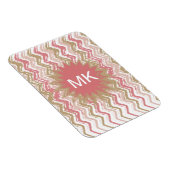 Coral Spice Scribble ZigZag Chevron Pattern Magneet (Rechterzijde)