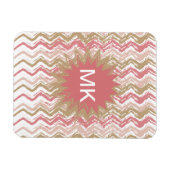 Coral Spice Scribble ZigZag Chevron Pattern Magneet (Horizontaal)