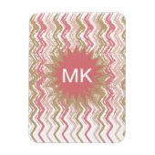 Coral Spice Scribble ZigZag Chevron Pattern Magneet (Verticaal)