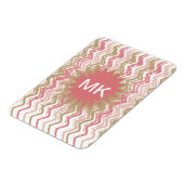 Coral Spice Scribble ZigZag Chevron Pattern Magneet (Linkerzijde)