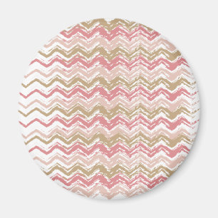 Coral Spice Scribble ZigZag Chevron Pattern Magneet