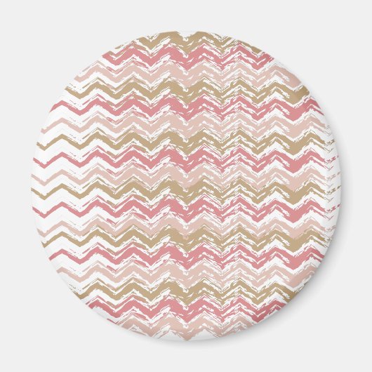 Coral Spice Scribble ZigZag Chevron Pattern Magneet (Voorkant)