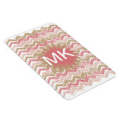 Coral Spice Scribble ZigZag Chevron Pattern Magneet (Rechterzijde)