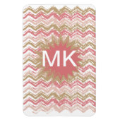 Coral Spice Scribble ZigZag Chevron Pattern Magneet (Verticaal)