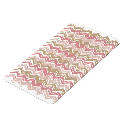 Coral Spice Scribble ZigZag Chevron Pattern Magneet (Linkerzijde)