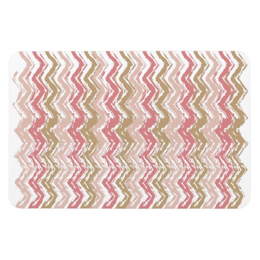 Coral Spice Scribble ZigZag Chevron Pattern Magneet (Horizontaal)