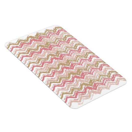 Coral Spice Scribble ZigZag Chevron Pattern Magneet (Rechterzijde)