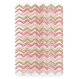 Coral Spice Scribble ZigZag Chevron Pattern Magneet