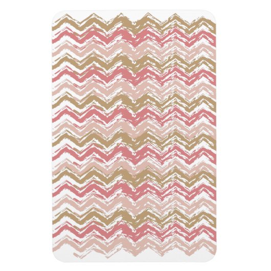 Coral Spice Scribble ZigZag Chevron Pattern Magneet (Verticaal)