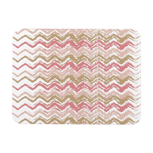 Coral Spice Scribble ZigZag Chevron Pattern Magneet (Horizontaal)