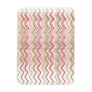 Coral Spice Scribble ZigZag Chevron Pattern Magneet