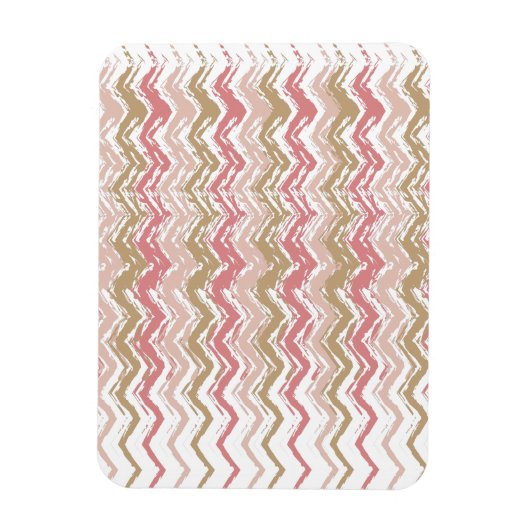 Coral Spice Scribble ZigZag Chevron Pattern Magneet (Verticaal)