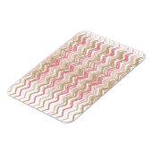 Coral Spice Scribble ZigZag Chevron Pattern Magneet (Linkerzijde)