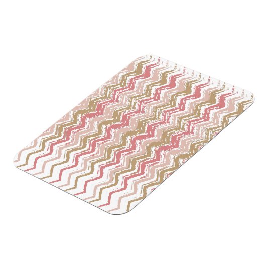 Coral Spice Scribble ZigZag Chevron Pattern Magneet (Linkerzijde)
