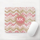 Coral Spice Scribble ZigZag Chevron Pattern Muismat (Met muis)
