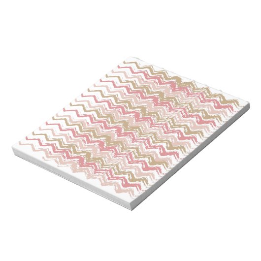 Coral Spice Scribble ZigZag Chevron Pattern Notitieblok (Linkerzijde)