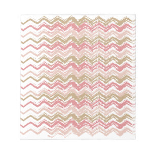 Coral Spice Scribble ZigZag Chevron Pattern Notitieblok