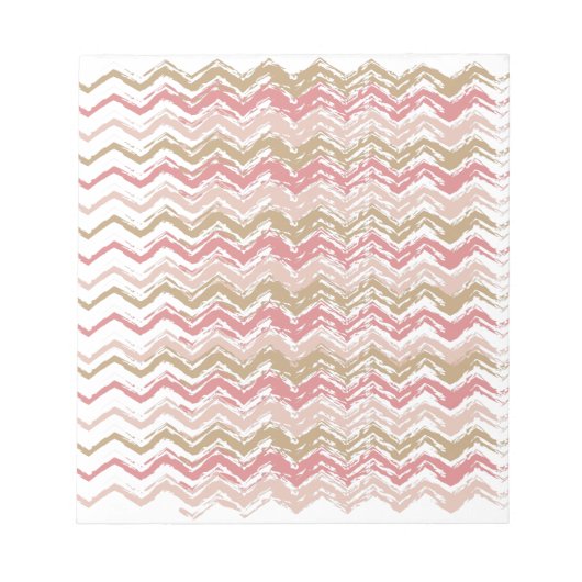 Coral Spice Scribble ZigZag Chevron Pattern Notitieblok (Voorkant)