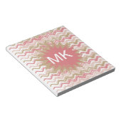 Coral Spice Scribble ZigZag Chevron Pattern Notitieblok (Schuin)