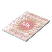Coral Spice Scribble ZigZag Chevron Pattern Notitieblok (Linkerzijde)