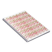 Coral Spice Scribble ZigZag Chevron Pattern Notitieboek (Rechterzijde)