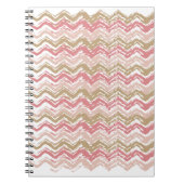 Coral Spice Scribble ZigZag Chevron Pattern Notitieboek (Voorkant)