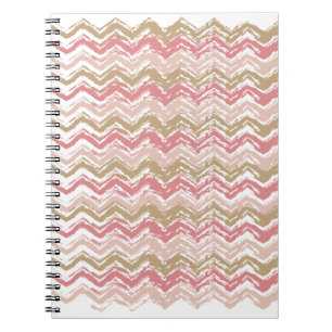 Coral Spice Scribble ZigZag Chevron Pattern Notitieboek
