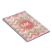 Coral Spice Scribble ZigZag Chevron Pattern Notitieboek (Rechterzijde)