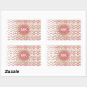 Coral Spice Scribble ZigZag Chevron Pattern Rechthoekige Sticker (Vel)
