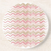 Coral Spice Scribble ZigZag Chevron Pattern Zandsteen Onderzetter (Voorkant)
