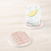 Coral Spice Scribble ZigZag Chevron Pattern Zandsteen Onderzetter (Zijkant)