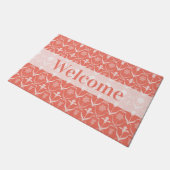 Coral Spring Flowers Art Nouveau Style Deurmat (Schuin)