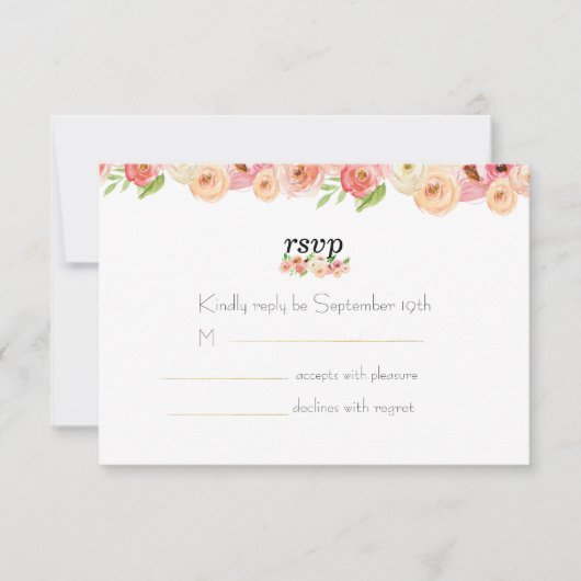 Coral Spring RSVP Wedding Invitation Kaart (Voorkant)