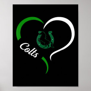 Coral Springs Colts Logo Half Heart Slogan Hs Poster