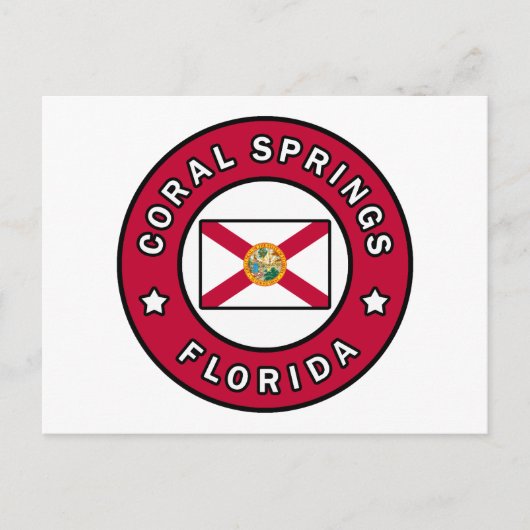 Coral Springs Florida Briefkaart (Voorkant)