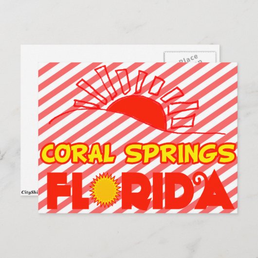 Coral Springs, Florida Briefkaart (Voorkant / Achterkant)